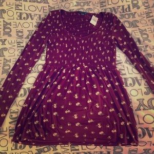 AMERICAN EAGLE LONG SLEEVE FLORAL TOP